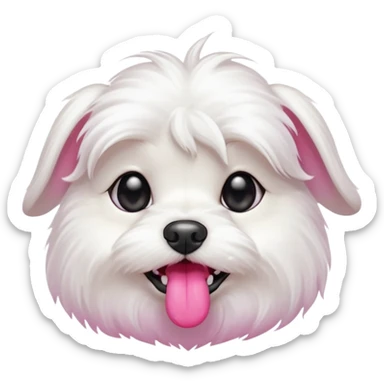 small maltese kissing sticker