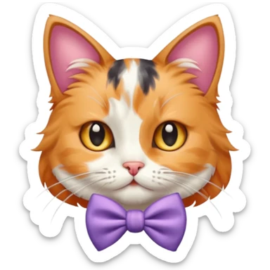 Cat with a bow  sticker