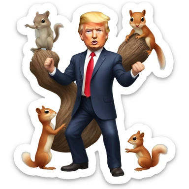 Donald Trump saving squirrels   sticker