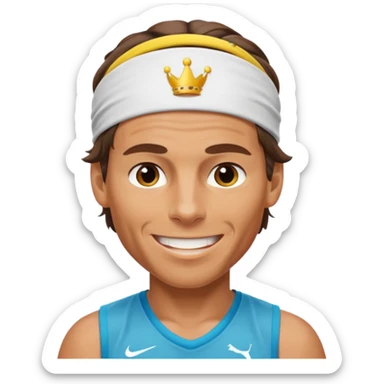 rafael nadal with head band, half body sticker