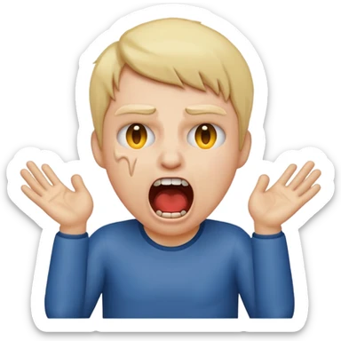 An iPhone emoji of someone screaming while choking themselves  sticker