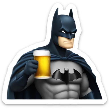 Batman drinking beer sticker