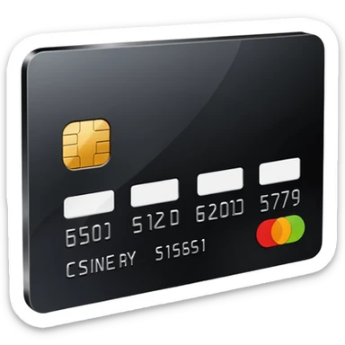 black credit card, no text, no numbers sticker