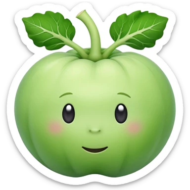 a kohlrabi, minimal, simple, clear sticker