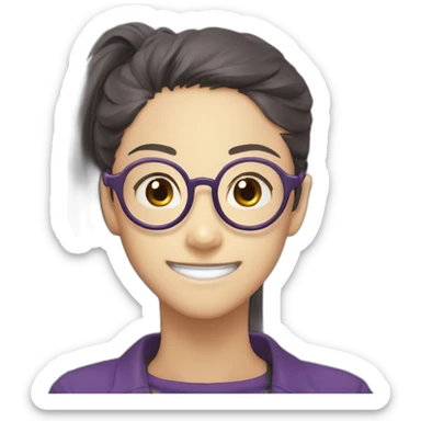 Mari evangelion smile glasses sticker