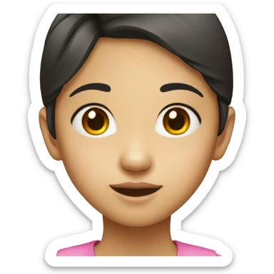 asian children young daughter face sticker