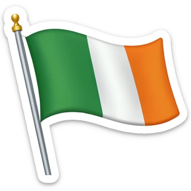 Irish flag waving goodbye sticker