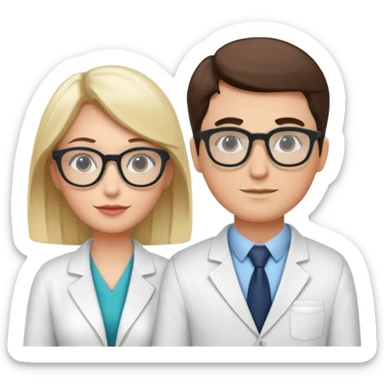 Perfect love. Psychologist girl and a futurologist man sticker