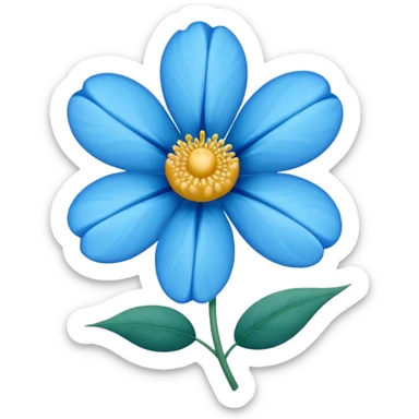 Um emoji da flor rosa só que com coloração azul sticker