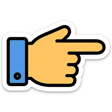 right pointed finger sticker