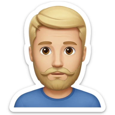 Attractive blonde man with beard no moustache sticker