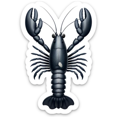 White and black white lobster  sticker