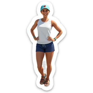 smiling girl in summer outfit sticker