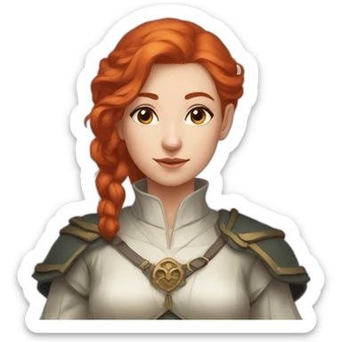 Dnd cleric girl redhead sticker
