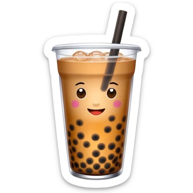 bubble tea made with coke sticker