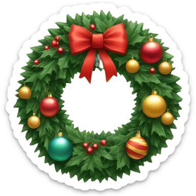 christmas wreath with ornaments  sticker