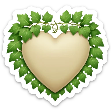 Pale beige heart with the grape Ivy sticker