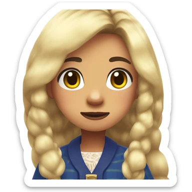 isabel from animal crossing as a human with long hair and long eyelashes  sticker