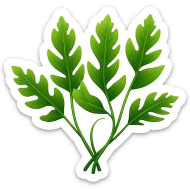 2-3 simple design green seaweed long leaves those have no stems sticker