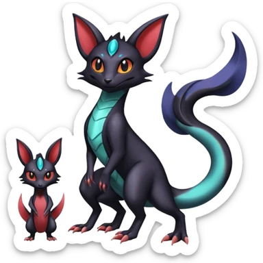 Shiny Salandit-Umbreon-Genet-Noivern-Noibat-Hybrid (Full body) sticker