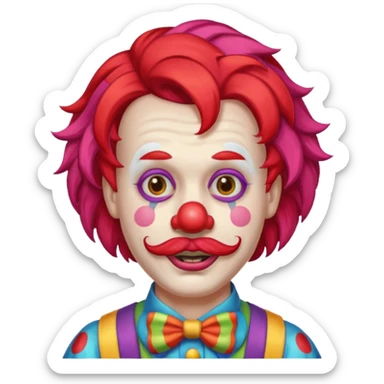 Clown with moustache sticker