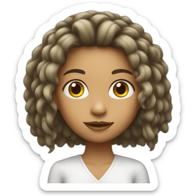 Ragazza bianca con capelli rasta lunghi sticker