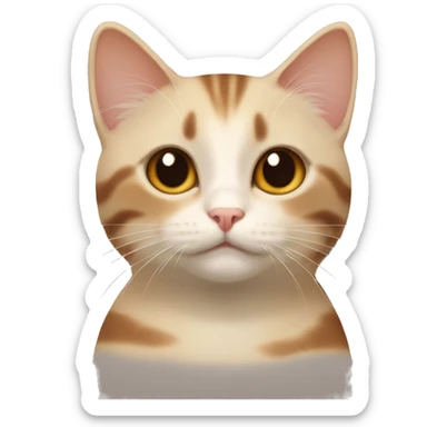 A brownish cream, munchkin cat with brownish orange stripes sticker