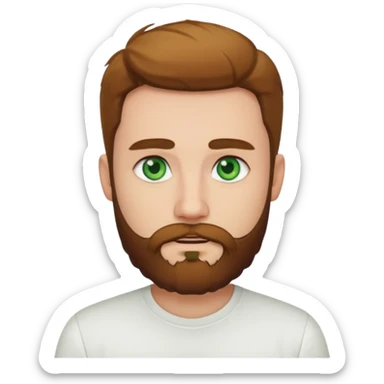 green eyed, white shirt man bearded sticker