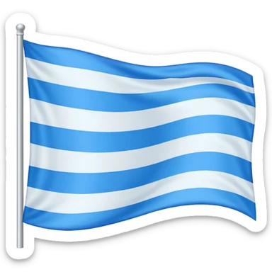 White flag with blue horizontal line in center sticker