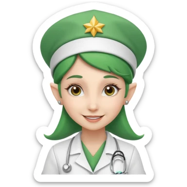 elf nurse with nurse hat sticker