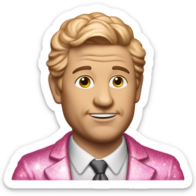 Pink ombre statue of Ted Rosevelt with glitter and trees sticker