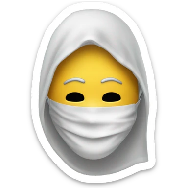 un masque qui sourit en premier plan avec un émoji qui pleure derrière l masque sticker