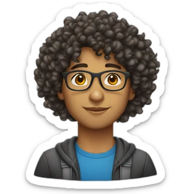 young-latino-math-teacher-curly-hair-glasses sticker