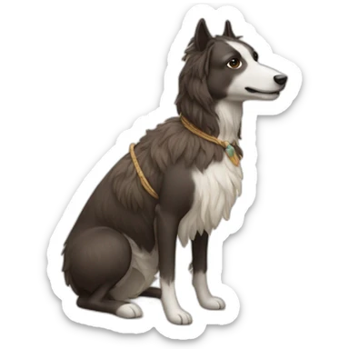 Chien sur un lama sticker