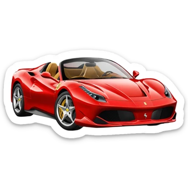 Red Ferrari sports car sticker
