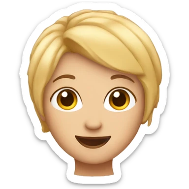 wink face with blonde short hair sticker