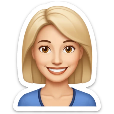 Give me a woman of 47 smiling emoji  sticker