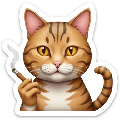 Cat smoking a blunt sticker
