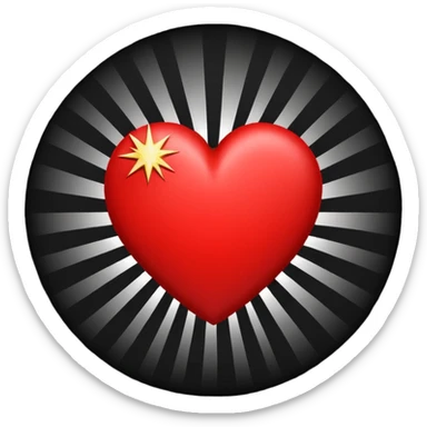 heart with a dark starburst sticker