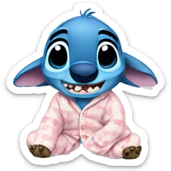 Stitch in a pijama sticker