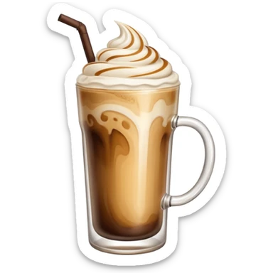 Cold vanilla coffee with foam sticker