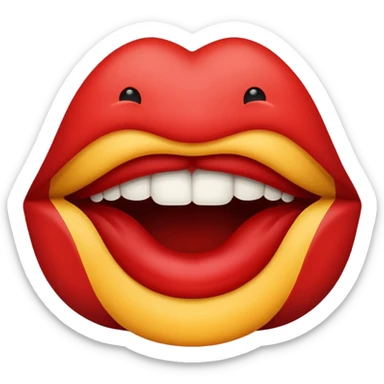 A biting lip emoji sticker