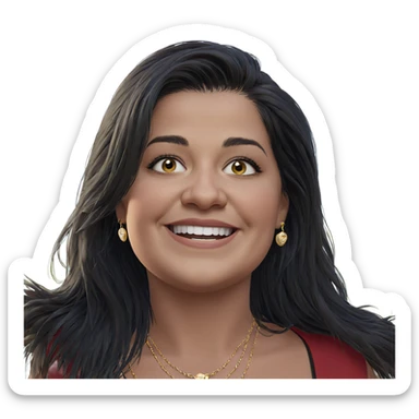 smiling girl outdoors with jewelry sticker