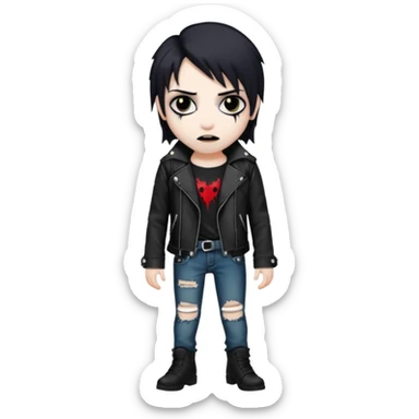 emo rockstar nonchalant vampire sticker