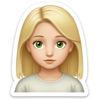 A girl with hazel green eyes blonde hair 10 years old  sticker