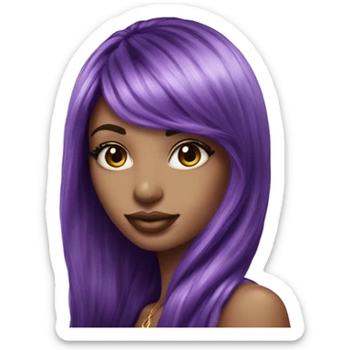 victoria secret purple hair beautiful hyperrealistic sticker