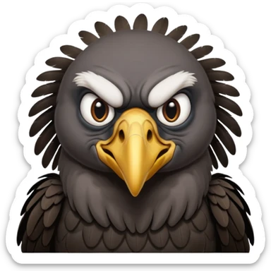 Old black angry  vulture looking to front sticker