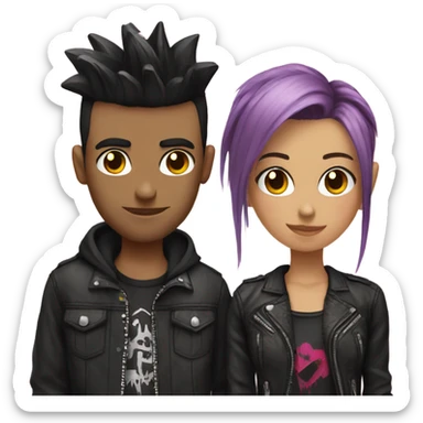 Punk boyfriend and girlfriend  sticker