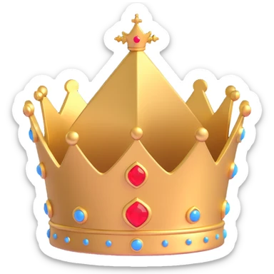 gold crown with shiny highlights sticker