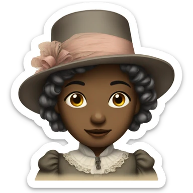 
young girl in 19th century costume sticker